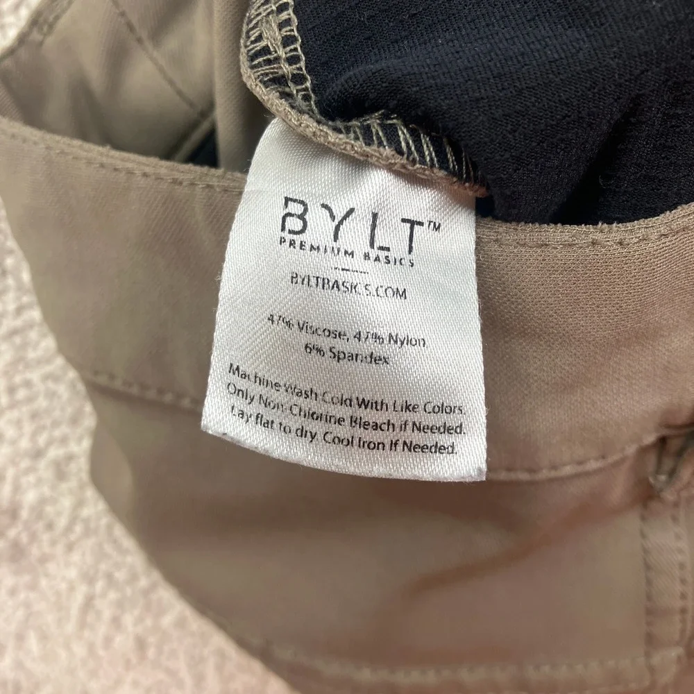 BYLT Men L Everyday Pant 2.0 Olive Green Stretch Tapered Performance Chino